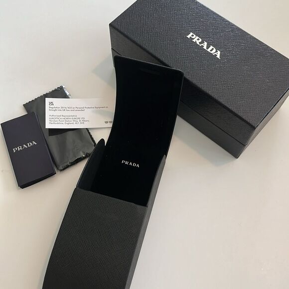 Prada 54mm geometric black and silver sunglasses main image 10